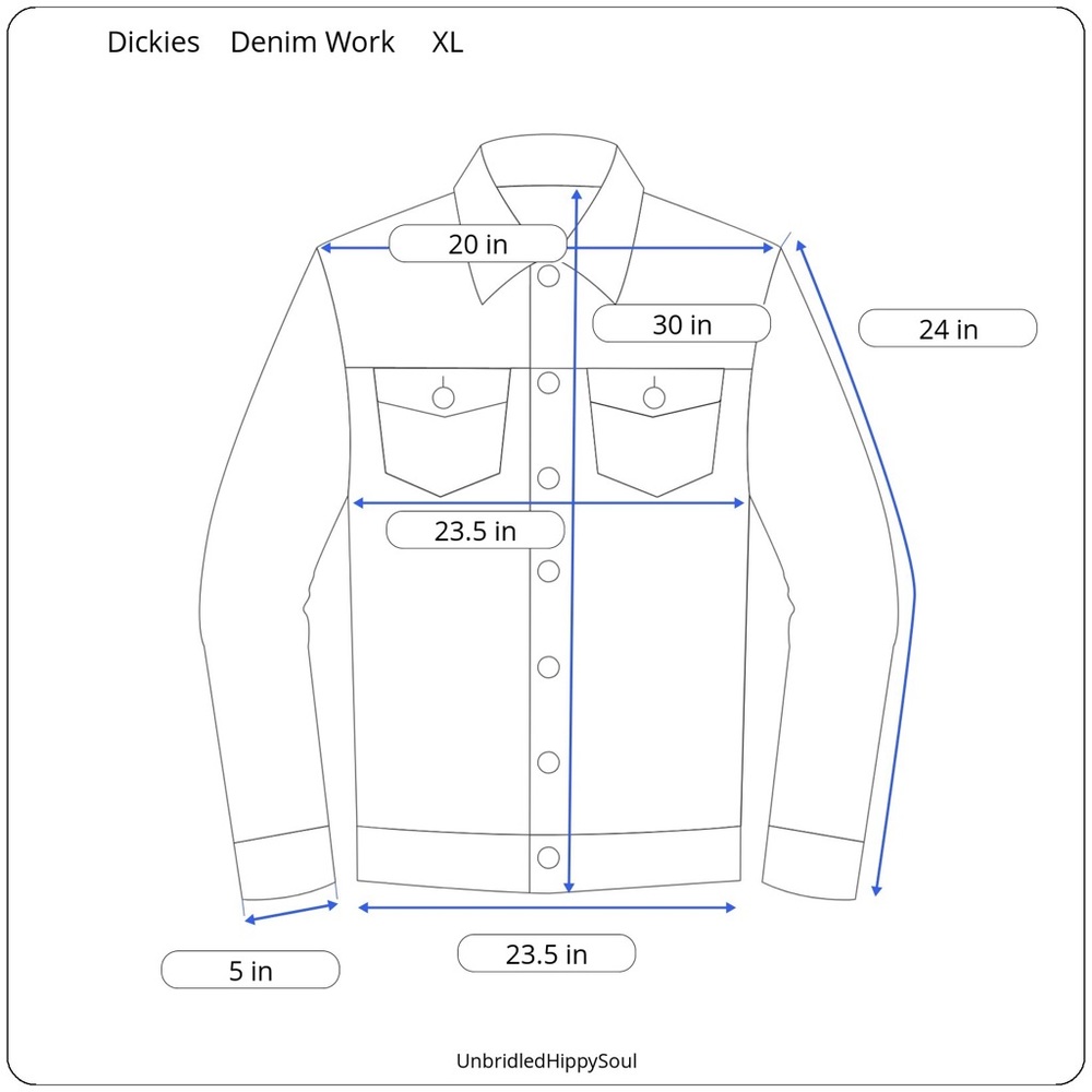 Dickies Dirty Denim Long Sleeve Button Down Work Shirt SIze XL - Picture 16 of 16